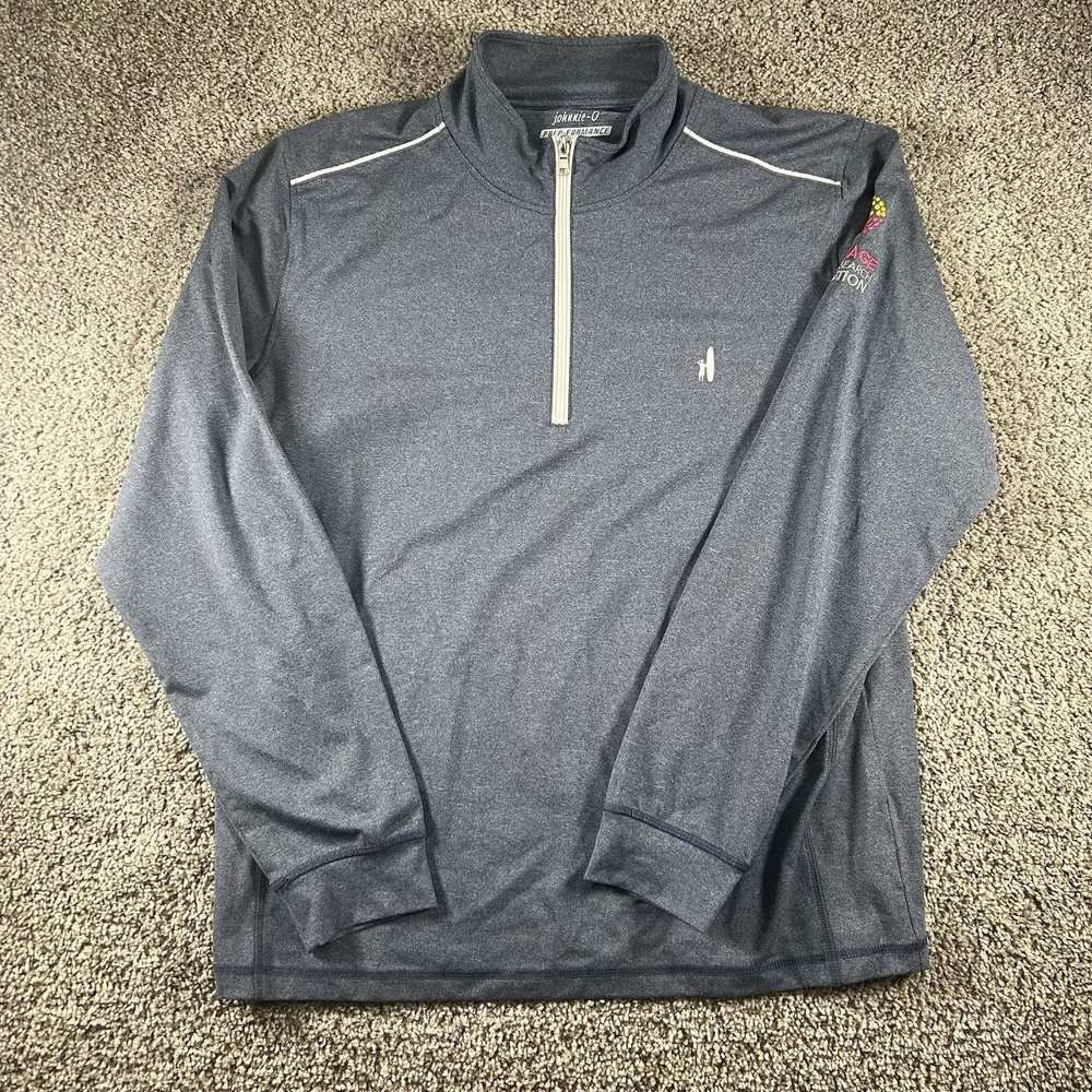 Johnnie‎ O x Lynn Sage Cancer Research Sweater Mens Large 1/4 Zip Prep-formance